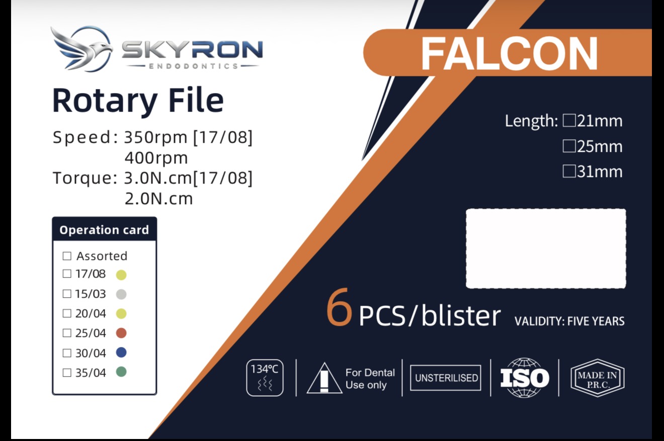 Skyron Falcon rotary file packaging